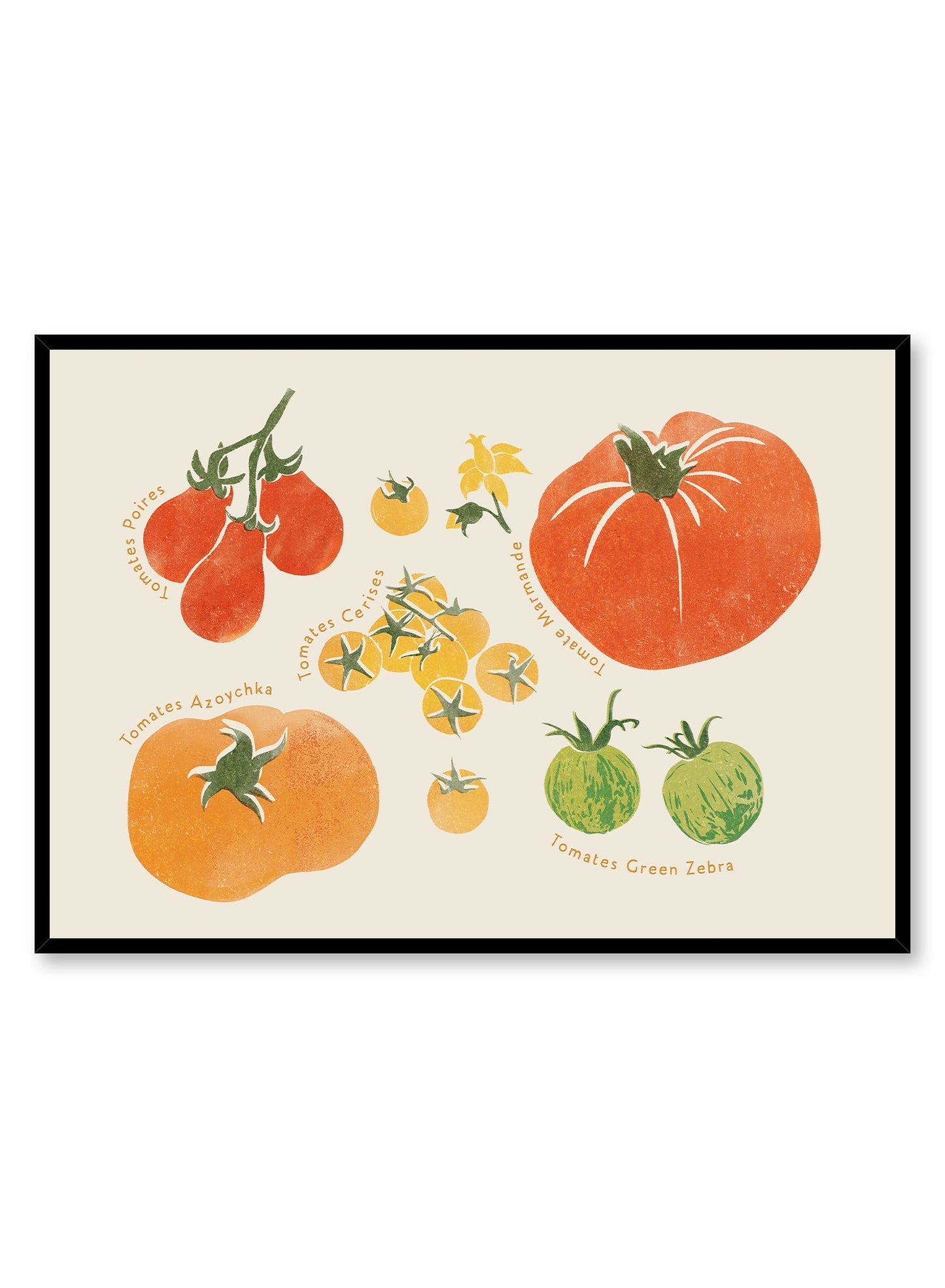 Heirloom Tomato Block Print, Poster