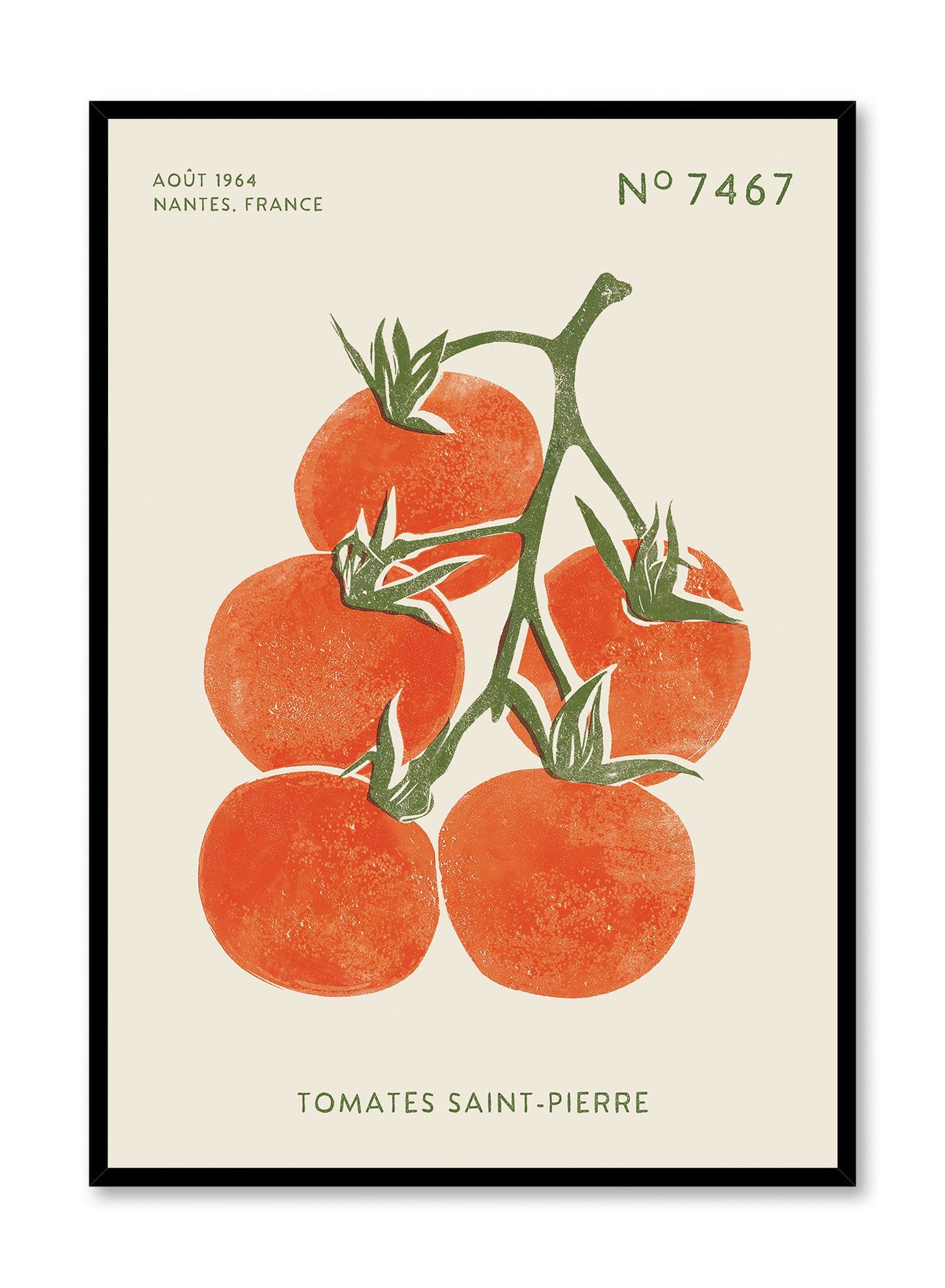 Block Print Tomatoes, Poster