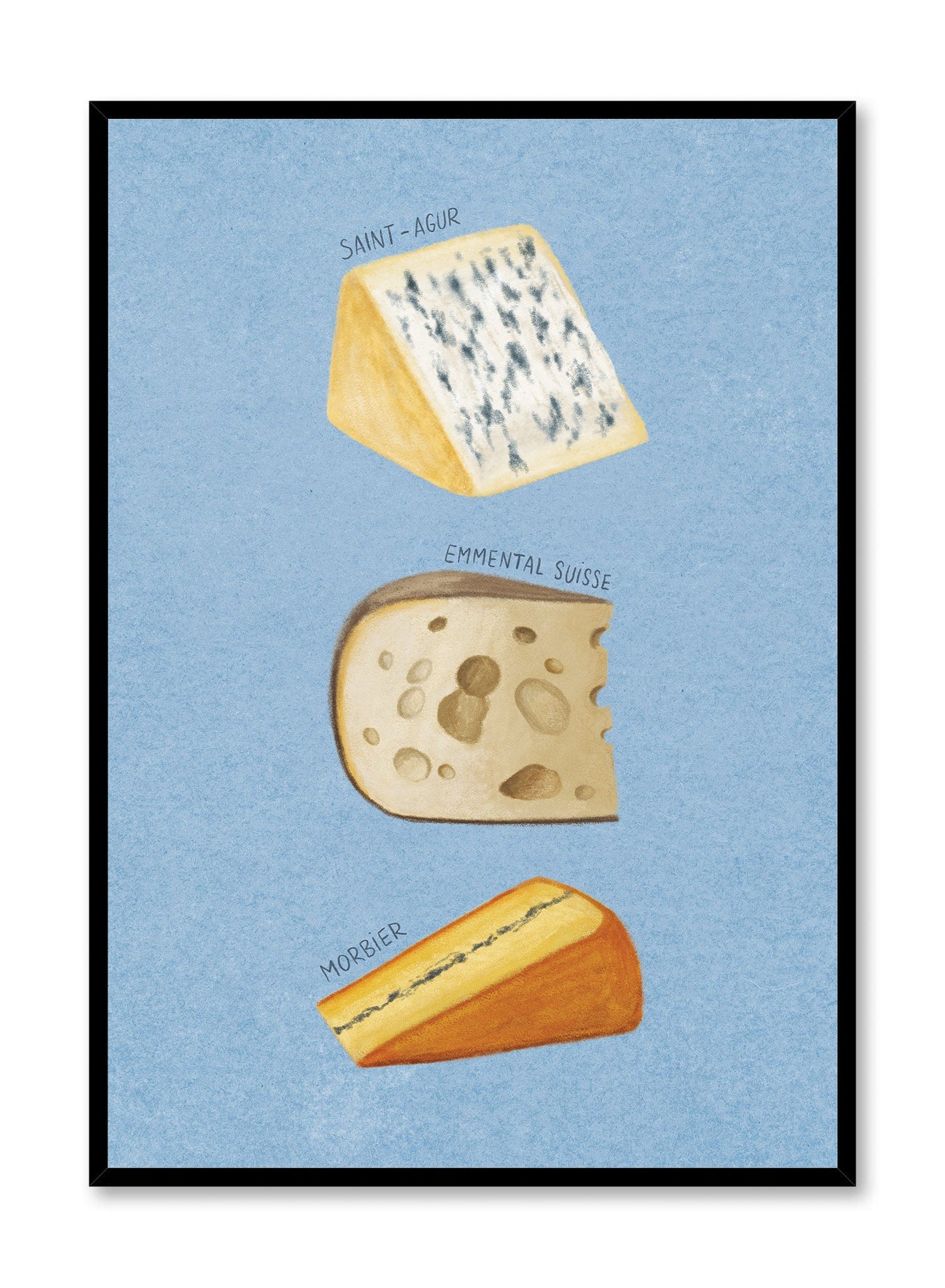 Hand Drawn Cheeses 1, Poster