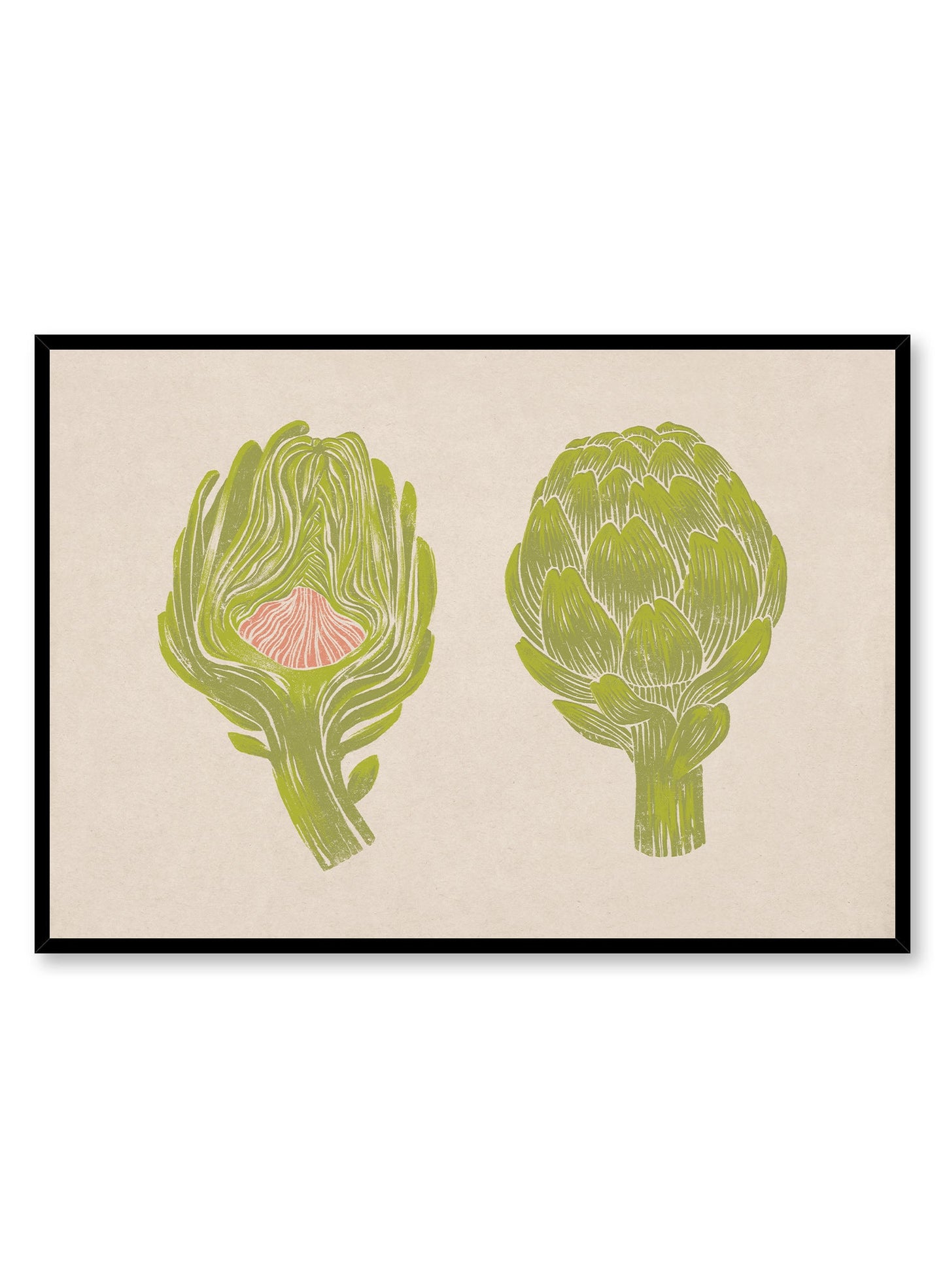Artichoke Duotone Print, Poster