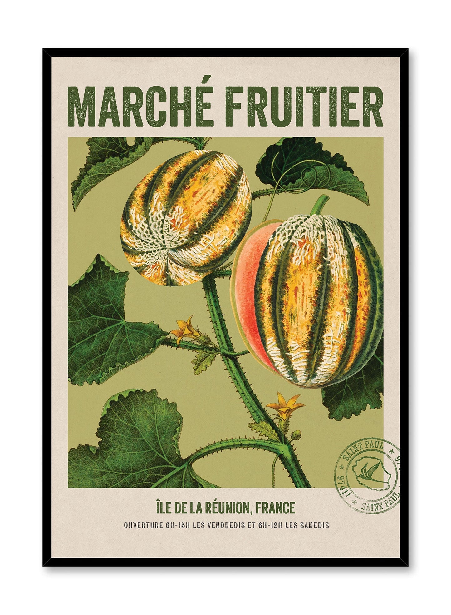 Marché Fruitier Reunion Island, Poster